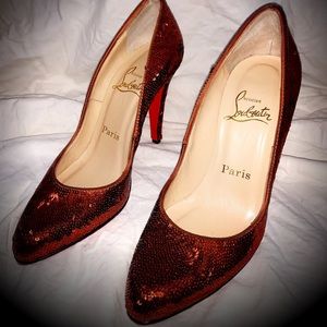 Vintage red sequin Christian Louboutin